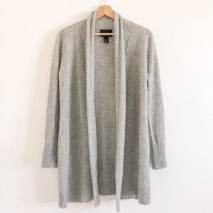 Cynthia Rowley 100% Cashmere Pointelle Knit Longline Open Front Cardigan Medium
